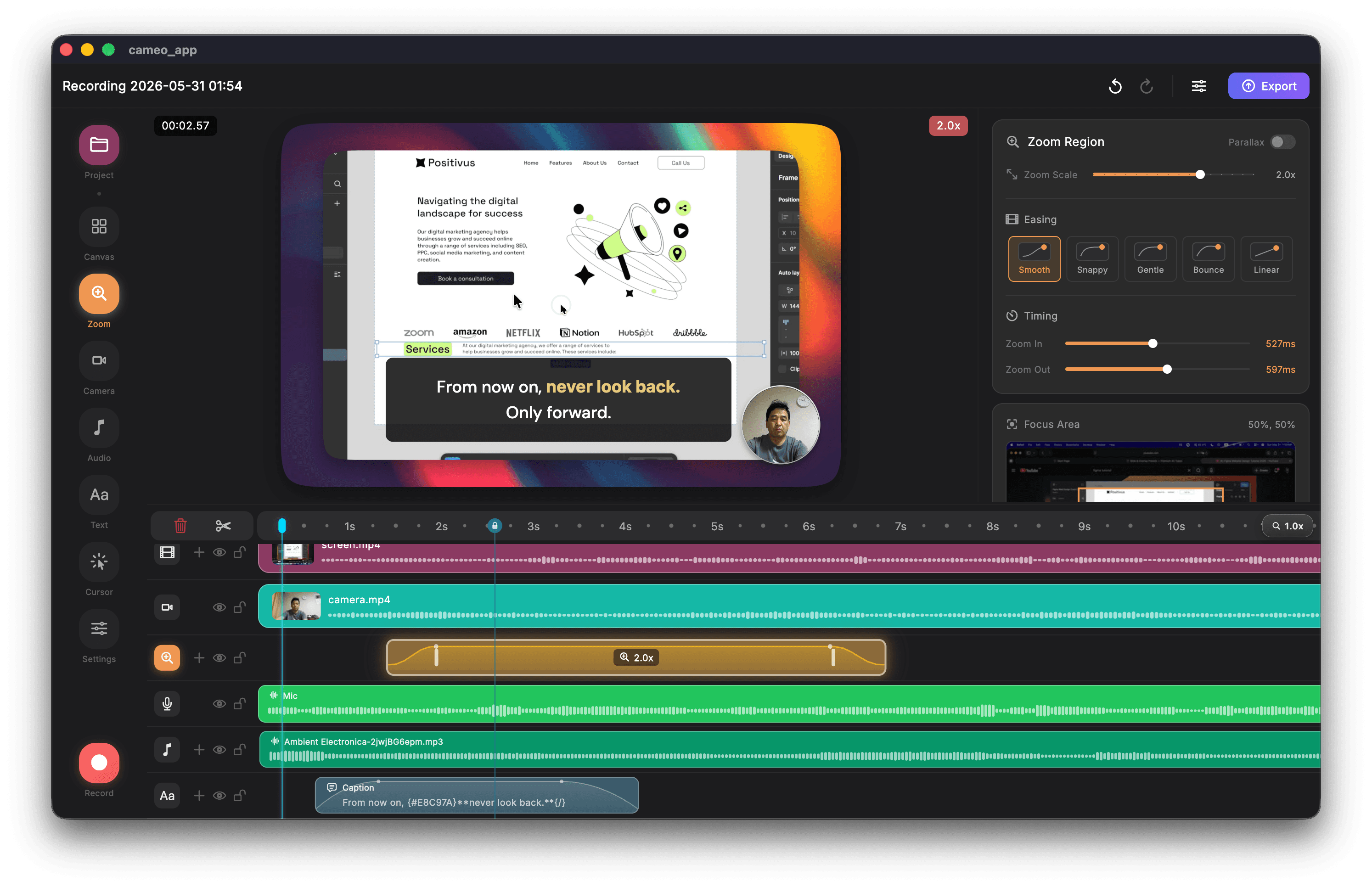Cameo Studio Interface